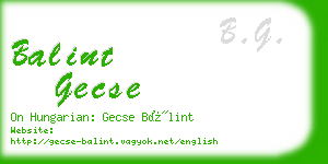 balint gecse business card